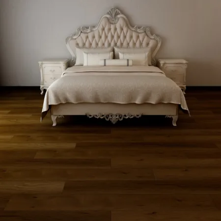 CLASSIC Madison Oak Vinyl installed in a cozy living room.