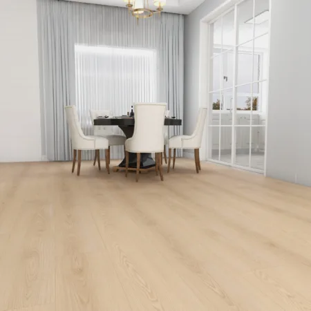 Maxxi Floors Summer Sand Luxury Vinyl Flooring planks installed in a cozy living room with beachy accents.