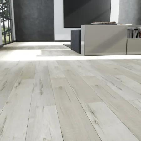 CLASSIC Titanium Oak Flooring installed in minimalist living room