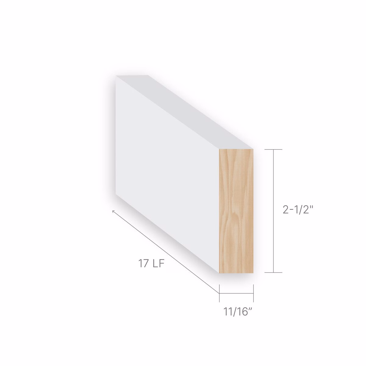 Masters Base Board Primed 1X3 - Image 2