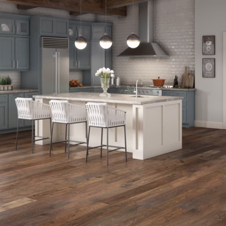 LM Flooring Reaction Boulder hardwood flooring installed in a room