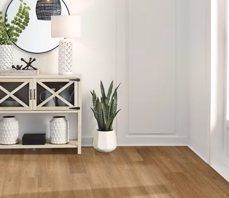 Armstrong DLuxe Plank HDPC Foundation Trailhead flooring installed in a room
