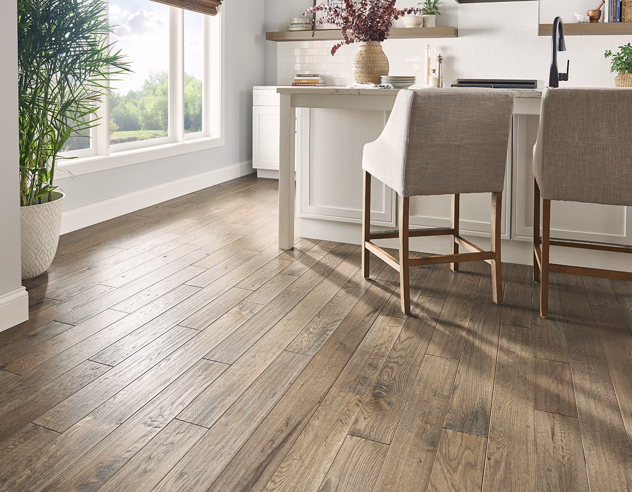 Mullican Chatelaine Weathered Stone hardwood flooring color and grain