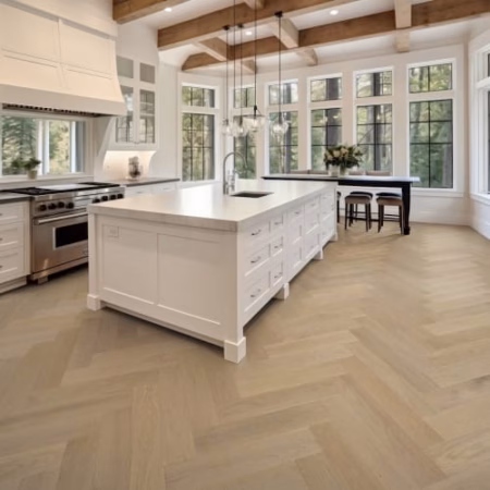 Nuvelle Madera Herringbone Khaki Hardwood Flooring