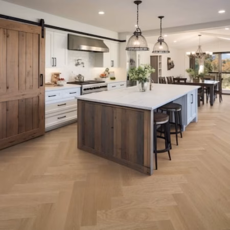 Nuvelle Madera Herringbone Ecru Hardwood Flooring