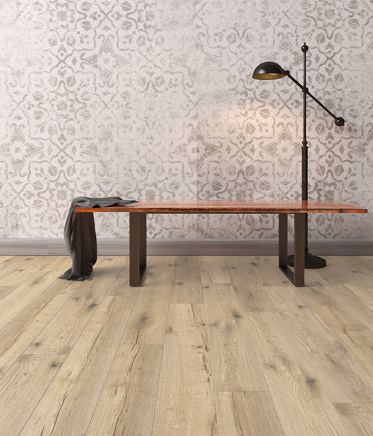 Inhaus Lamdura Visions Buckthorn laminate flooring installed in a room