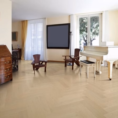 Nuvelle Madera Herringbone Bisque Hardwood Flooring