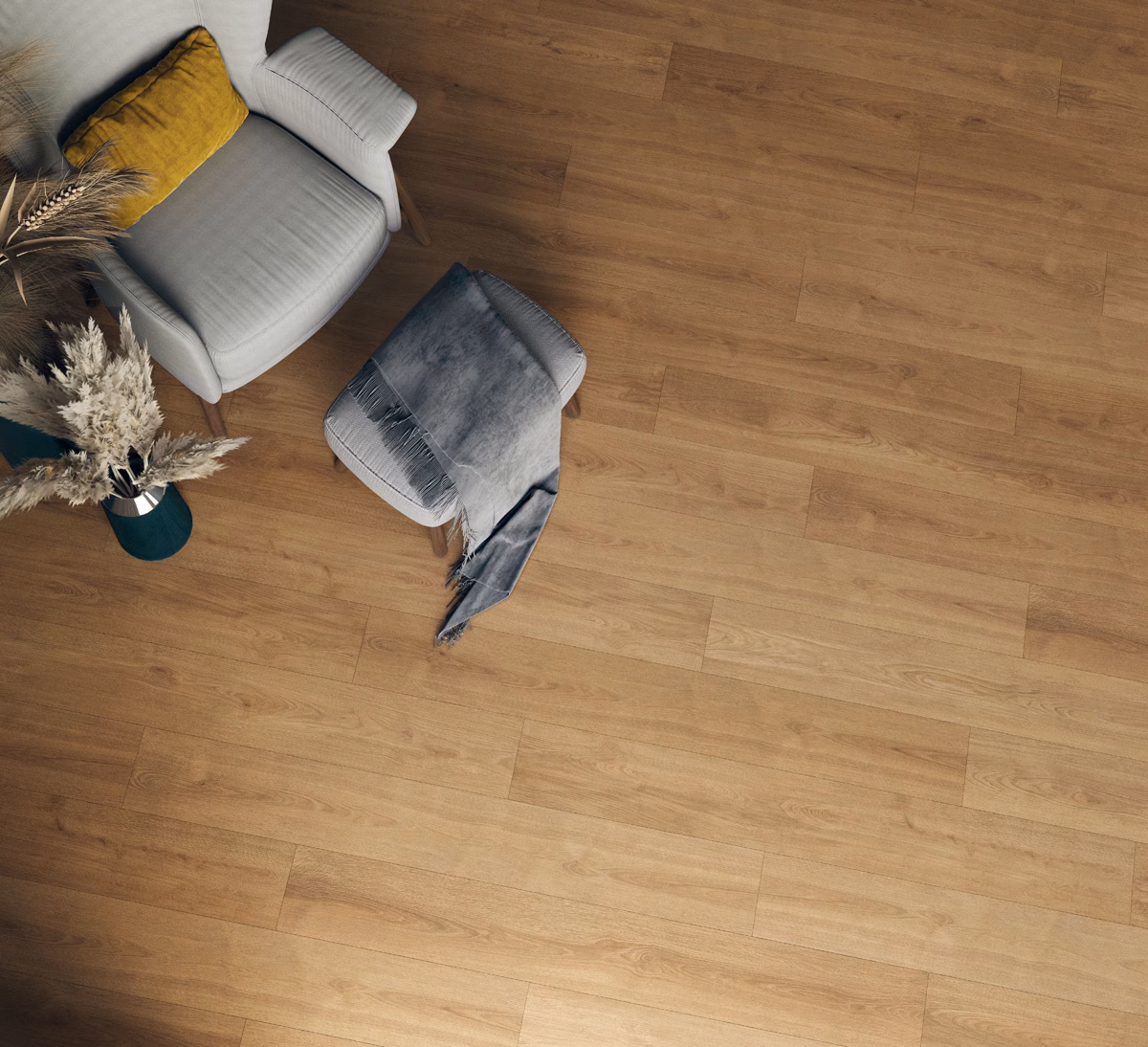 Inhaus Lamdura Visions Townsend laminate flooring installed in a room