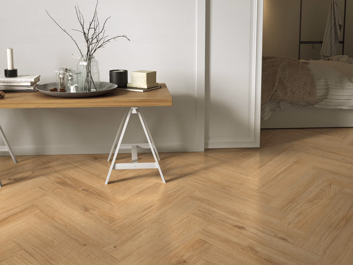 Inhaus Lamdura Manor Vernon laminate flooring installed in a room