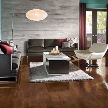 Hartco Prime Harvest Forest Brown hardwood flooring installed in a room