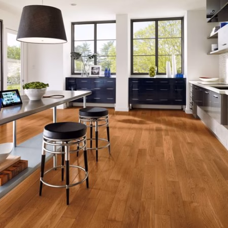 Hartco Prime Harvest Elite Butterscotch hardwood flooring installed in a room