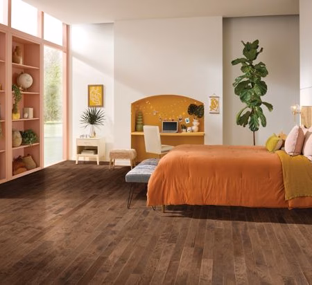 Hartco Prime Harvest Rich Sable hardwood flooring installed in a room