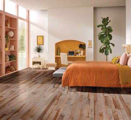 Hartco Prime Harvest Wild Truffle hardwood flooring installed in a room