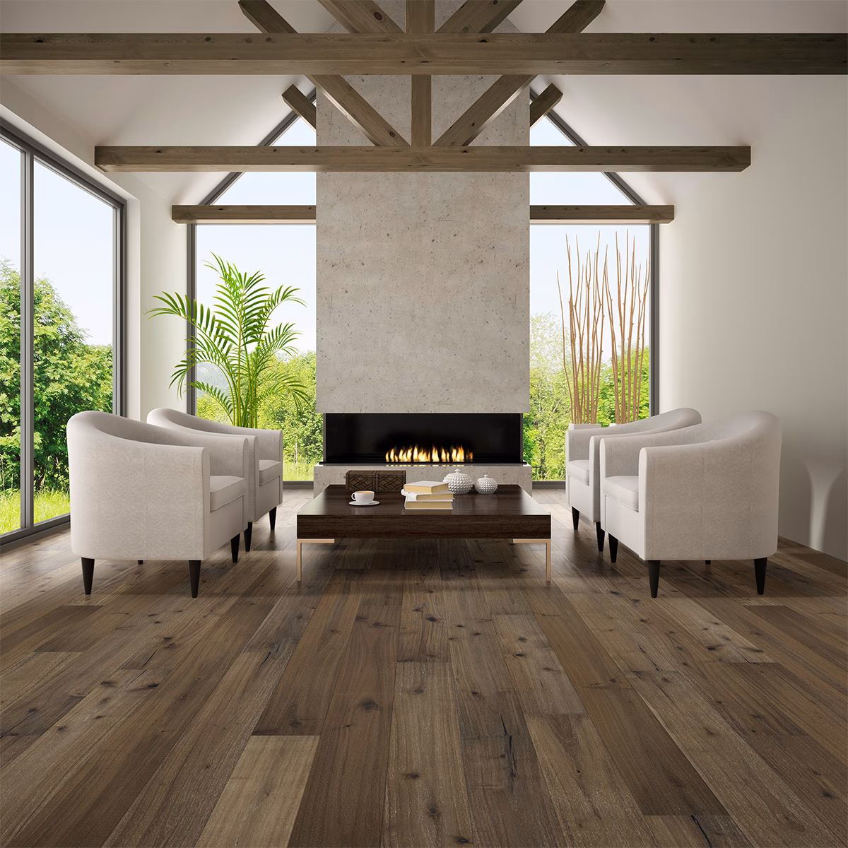LIFECORE Abella Acacia Narratives hardwood flooring installed in a room
