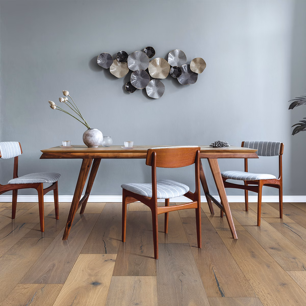 LIFECORE Brio Oak Twilight hardwood flooring installed in a room