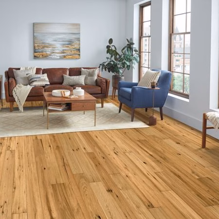 Bruce Brushed Impressions Bronze Subtle Spring hardwood flooring installed in a room