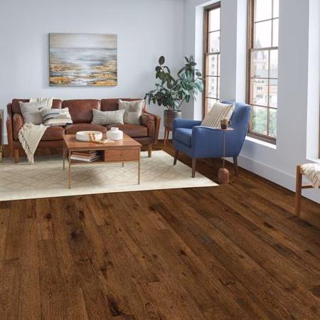 Bruce Brushed Impressions Bronze Vineyard Dream hardwood flooring installed in a room