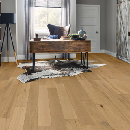 Bruce Brushed Impressions Silver Warm Forest hardwood flooring installed in a room