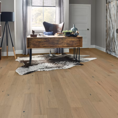 Bruce Brushed Impressions Silver Winter Respite hardwood flooring installed in a room