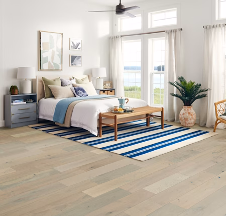 Bruce Brushed Impressions Gold Quietly Curated hardwood flooring installed in a room
