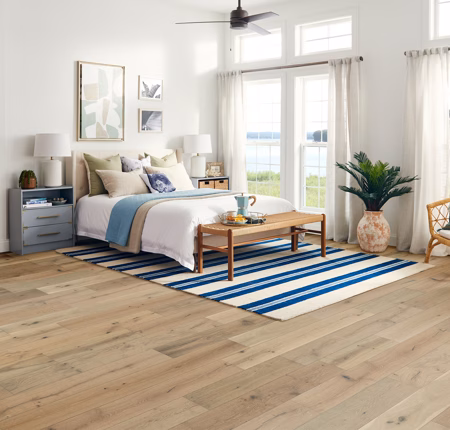 Bruce Brushed Impressions Gold Lighthouse Summer hardwood flooring installed in a room