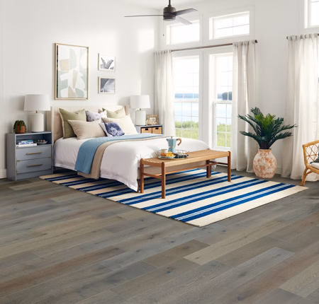 Bruce Brushed Impressions Gold Dream State hardwood flooring installed in a room