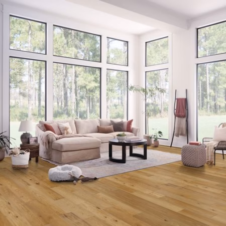 Bruce Dogwood Pro Native Natural hardwood flooring installed in a room