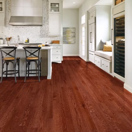 Bruce Natural Choice Cherry hardwood flooring installed in a room