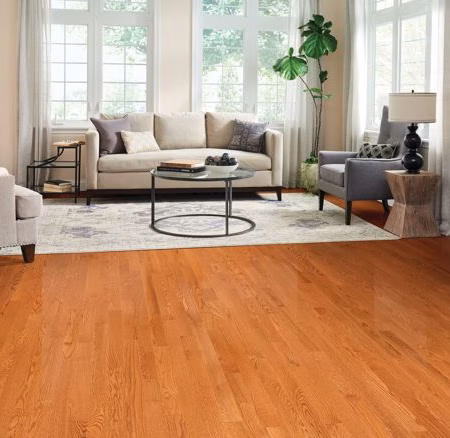 Bruce Dundee Butterscotch hardwood flooring installed in a room