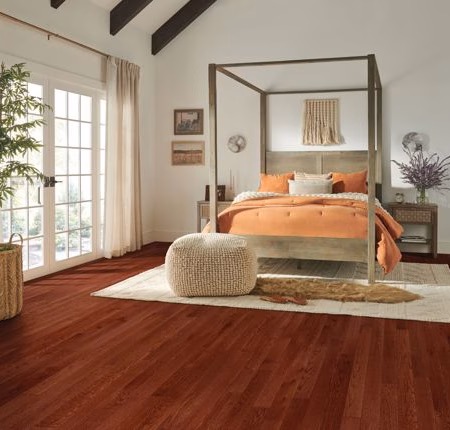 Bruce Dundee Cherry hardwood flooring installed in a room