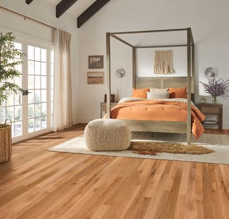 Bruce Dundee Seashell hardwood flooring installed in a room