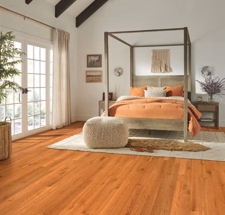 Bruce Dundee Butterrum hardwood flooring installed in a room