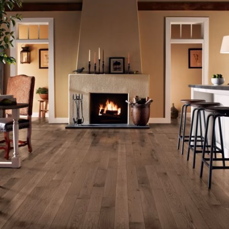 Bruce Dundee Equestrian Woods hardwood flooring installed in a room