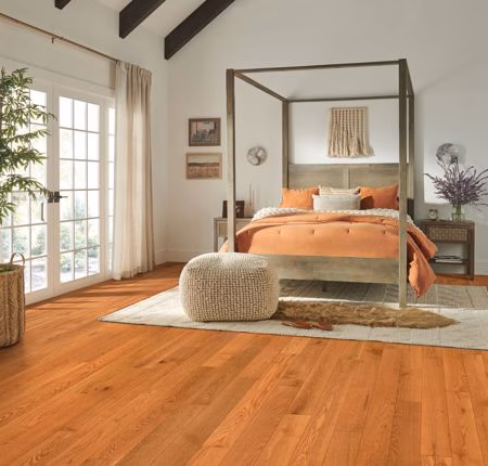 Bruce Dundee Butterrum hardwood flooring installed in a room