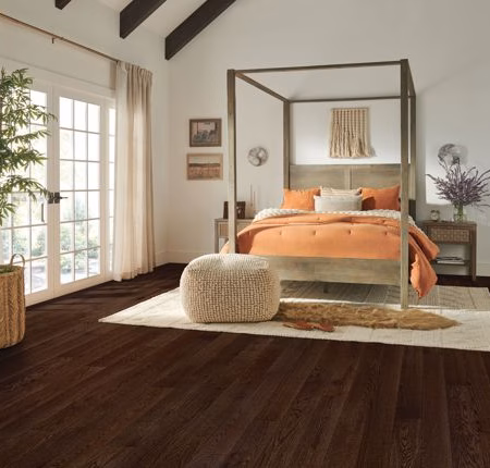 Bruce Dundee Mocha hardwood flooring installed in a room