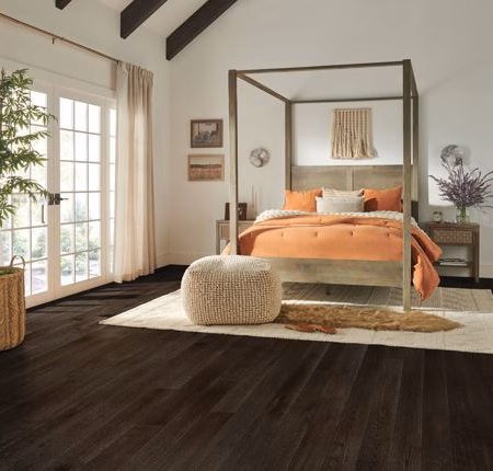 Bruce Dundee Espresso hardwood flooring installed in a room