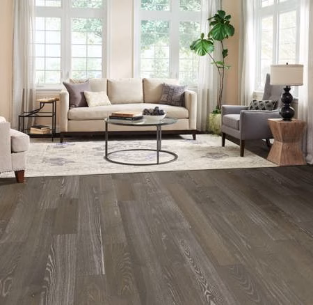 Bruce Standing Timbers Timberline Gray hardwood flooring installed in a room
