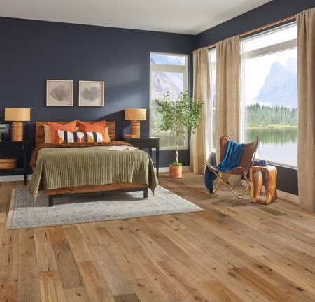 Hartco Dutton Pass Taupe Brown hardwood flooring installed in a room