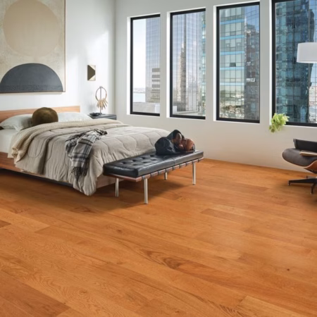Hartco Prime Harvest Elite Butterscotch hardwood flooring installed in a room
