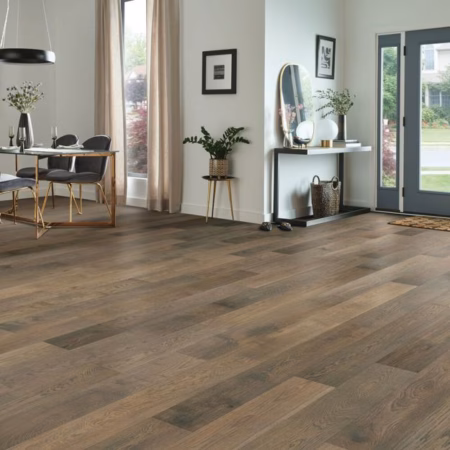 Hartco Prime Harvest Elite Dreamiest Taupe hardwood flooring installed in a room