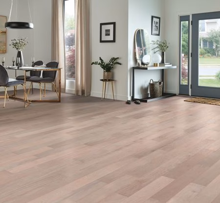 Armstrong Flooring Wanderer's Way Quiet Paradise hardwood flooring installed in a room