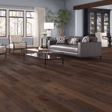 LM Flooring The Reserve Fawn hardwood flooring installed in a room