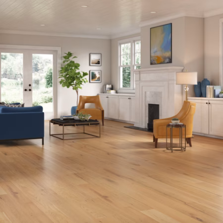 LM Flooring Lauderhill Smoked Purcell hardwood flooring installed in a room