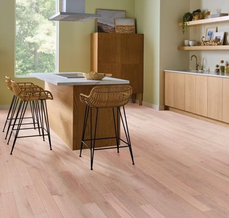 Armstrong Flooring Spirited Trail Westward Wind hardwood flooring installed in a room