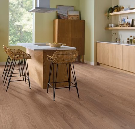 Armstrong Flooring Spirited Trail Valley Gorge hardwood flooring installed in a room