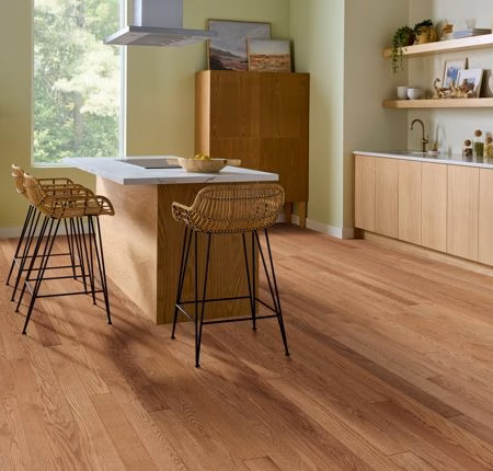 Armstrong Flooring Spirited Trail Understated Beauty hardwood flooring installed in a room