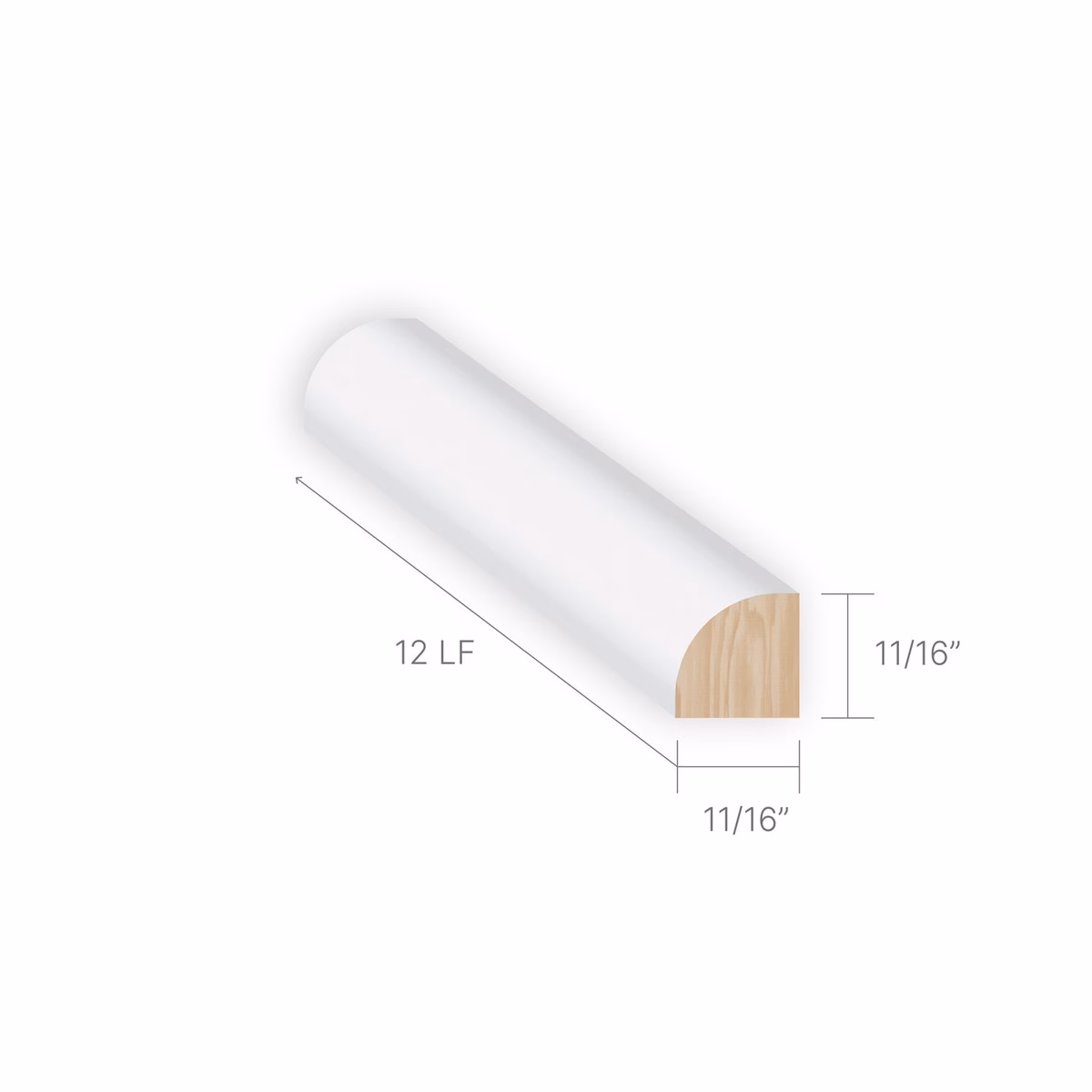 Masters Quarter Round Pine Primed 106-12' - Image 3