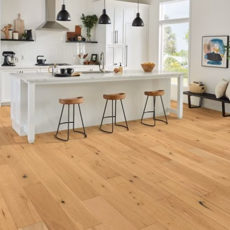 Hartco TimberBrushed Silver Urban Effects hardwood flooring installed in a room