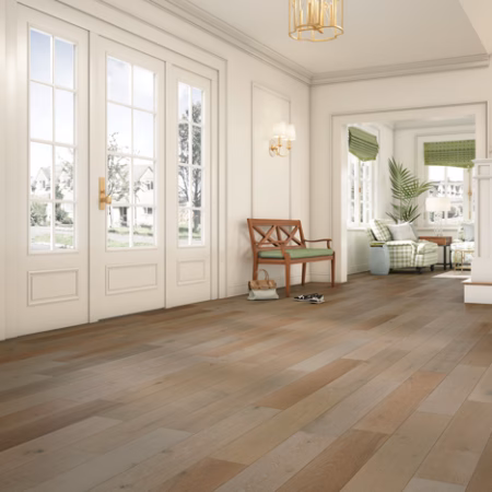 Hartco TimberBrushed Silver Coast to Coast hardwood flooring installed in a room