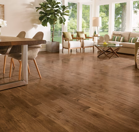 Bruce Signature Scrape Hill Country hardwood flooring installed in a room